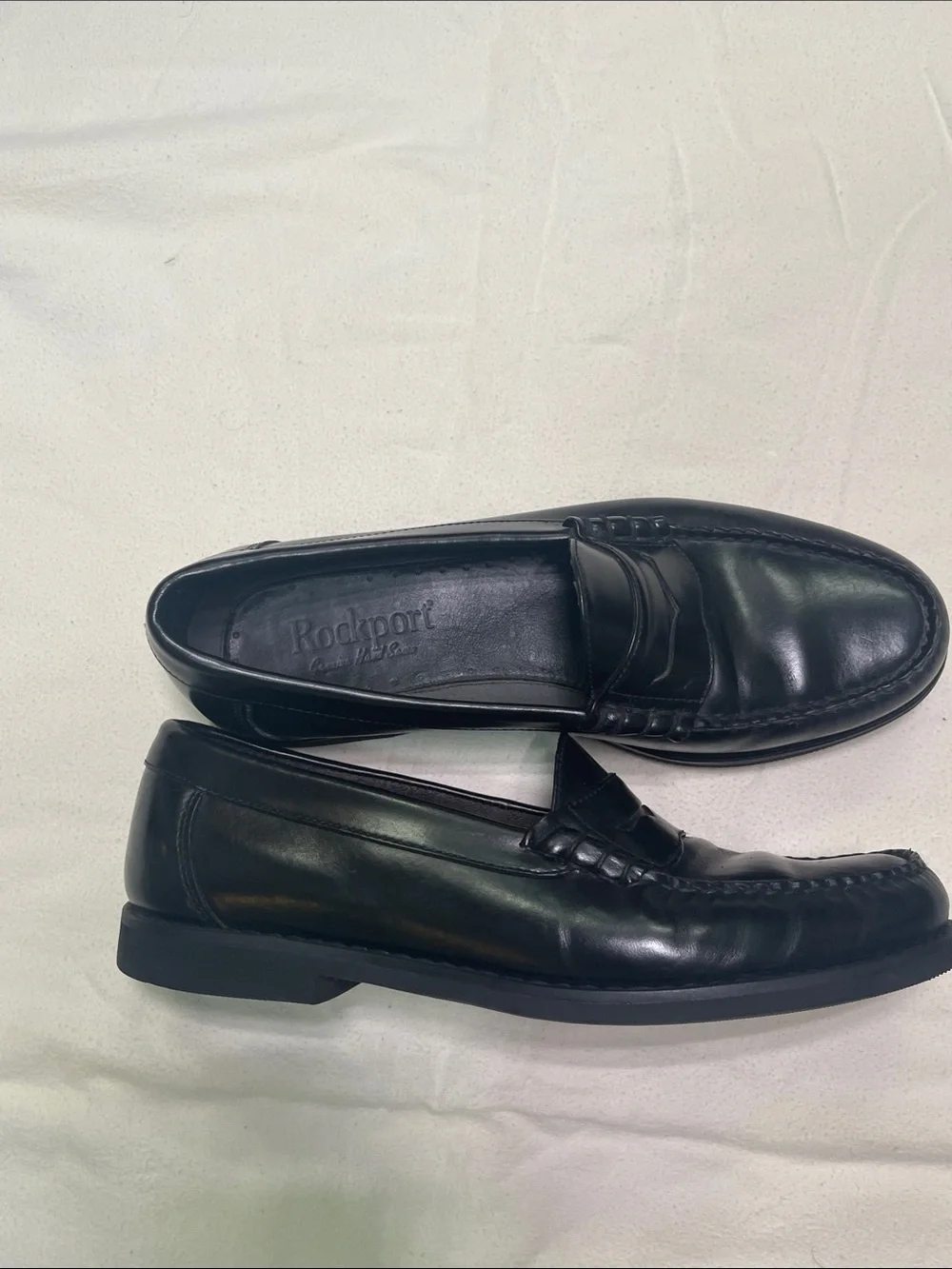 Rockport Black Leather Penny Loafers